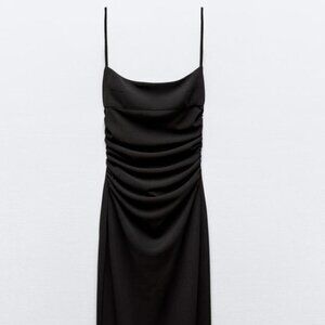 Zara Strappy Open Back Black Midi Dress